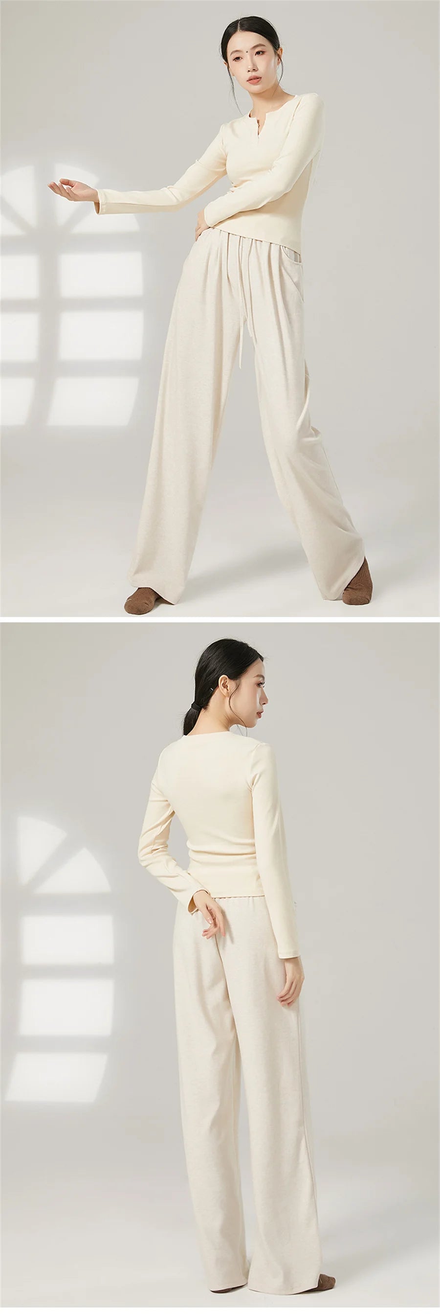 Women Loose Yoga Pants Autumn Soft Drawstring High Waist Modern Dance Sport Wide Leg Clothes Classical Dancing Training Trousers