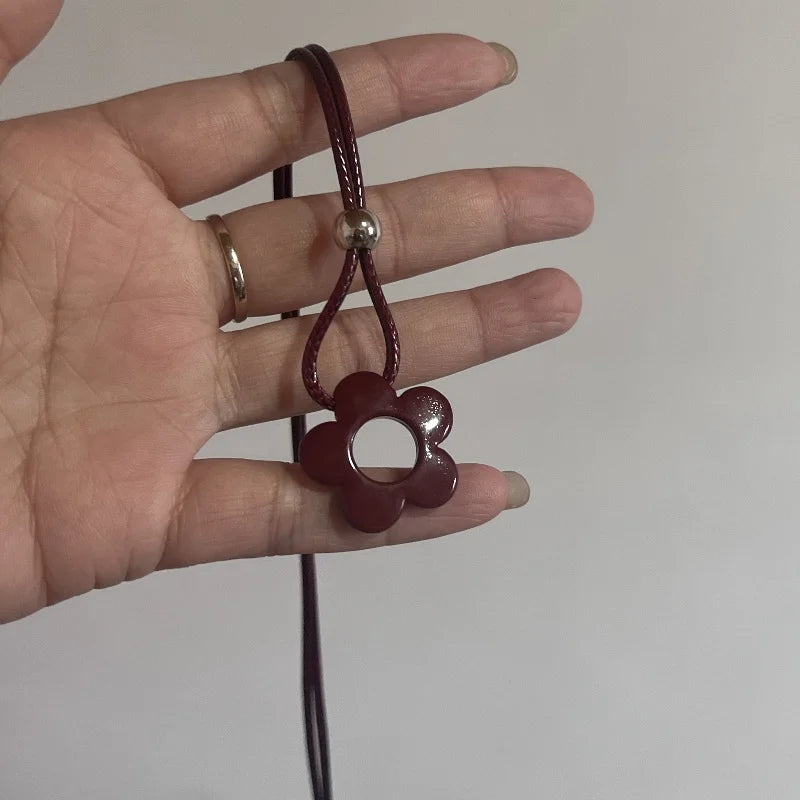 Flower Aesthetic Necklace For Women Adjustable Chain Girls Party Birthday Gift Amber Jewelry Gift Accessories Wholesale