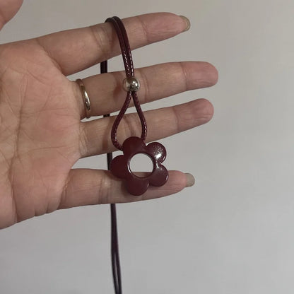 Flower Aesthetic Necklace For Women Adjustable Chain Girls Party Birthday Gift Amber Jewelry Gift Accessories Wholesale