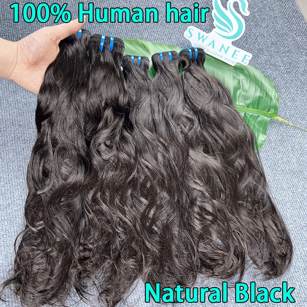 Natural Wave Hair 1/3/4 Bundles Deal 100% Virgin Raw Human Hair Weave Extension Double Wefts Can Be Colored Dyed 10-30Inch