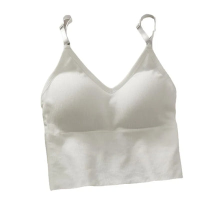 Womens Tops Sexy Tank Top Women Built In Bra Solid Color Camis for Women Crop Top Off Shoulder Sleeveless Camisole 2022 New