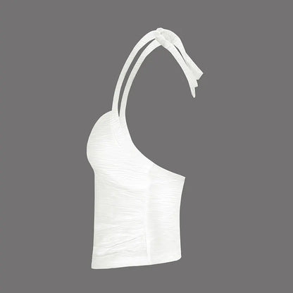 Women's Vest Top New Solid Sexy Summer Streetwear Fashion Halter Tank Casual Slim Elegant Female Versatile Knitted Tank Clothing