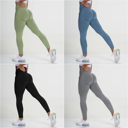 Seamless Yoga Pants Women's Fitness High Waisted Hip Pants Moisture Transferring Exercise Pants Ladies Sexy Hip Showing Solid