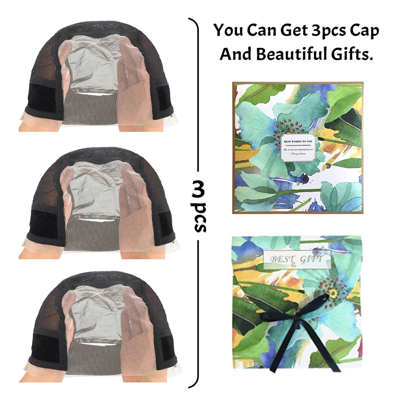 Wig Cap with Grip Band for Keeping Wigs in Place, More Full Cap-wide Transparent Lace for Lace Front Wigs