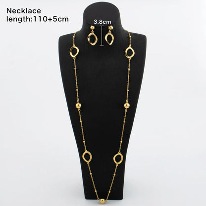 Long Necklaces with Earrings for Women Copper Waist Chain 110mm Vintage Pendant Trendy Wedding Party Jewelry Accessories Gifts