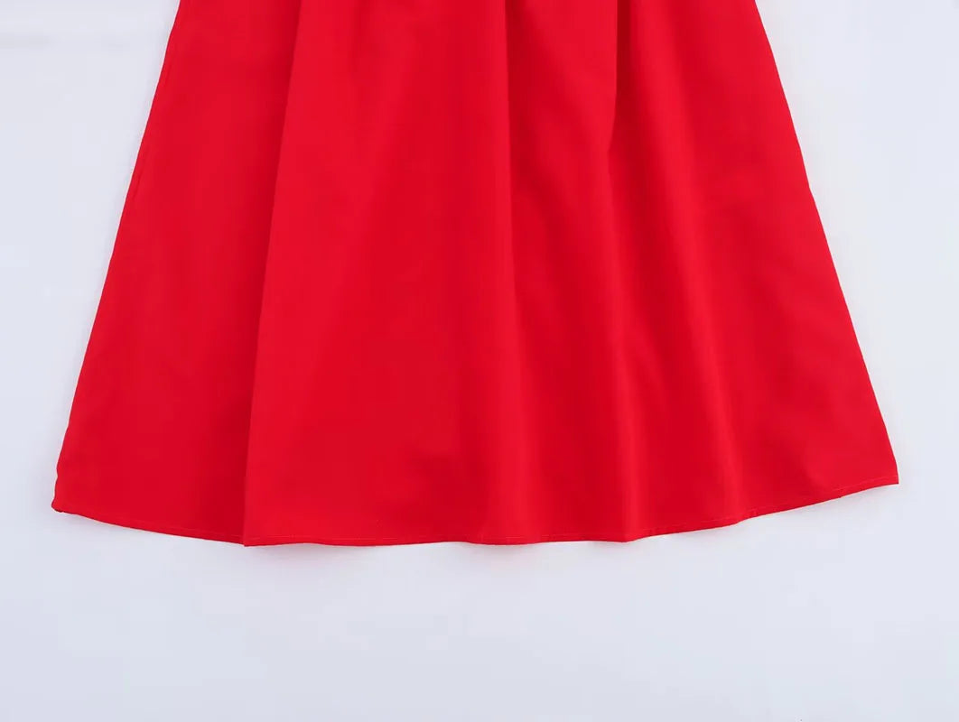 Women's Dresses New Spring 2025 Red Dress Elegant and Romantic Passionate and Unrestrained Belt Embellishment