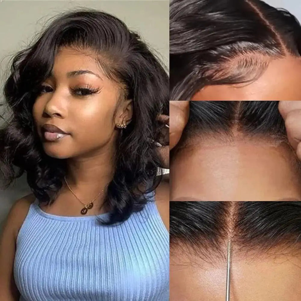 Glueless Body Wave Wear And Go Human Hair Wigs Bob Wigs For Women Ready To Go 4x4 Pre Cut Wig With Baby Hair