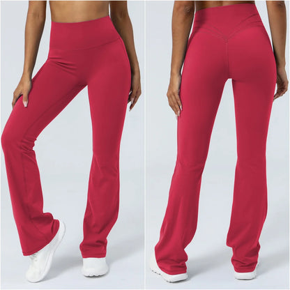 Women Yoga Pants 4 Way Stretch Tummy Control Workout Running Bell Bottom Leggings Long Bootleg Gym Flare Pants Women Sportswear