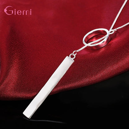 100% 925 Sterling Silver Necklaces For Women Girls Simple Long Tassel Necklace For Wedding Anniversary Party