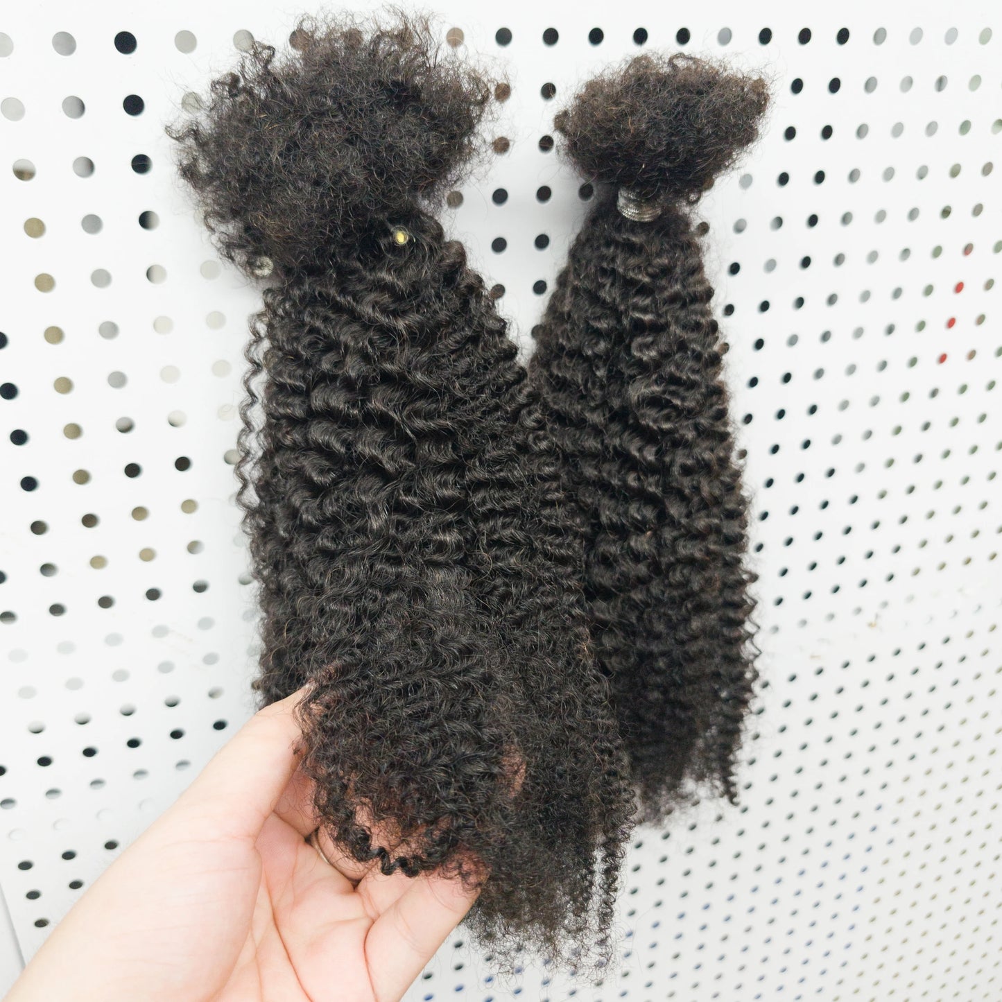 Human Hair No Weft 4C Afro Kinky Curly Virgin Brazilian Human Hair Extensions Weave Bundles Weaving for African Black Women 16"