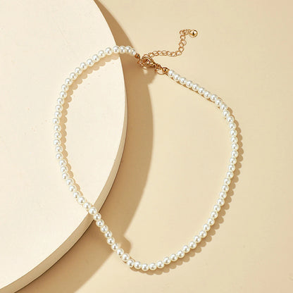 Women's Pearl Clavicle Necklaces All-Match Pearl Romantic Clavicle Necklace for Birthday Stage Party Show