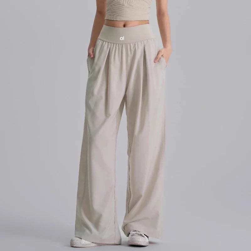 New Yoga Pants Women Loose Wide Leg High Waist Fitness Quick Dry Running Sweatpants