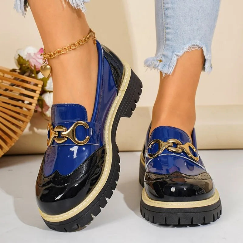 2026 Female Shoes Women Fashion  Toe Flats Loafers Platform Casual Buckle Ladies Heels