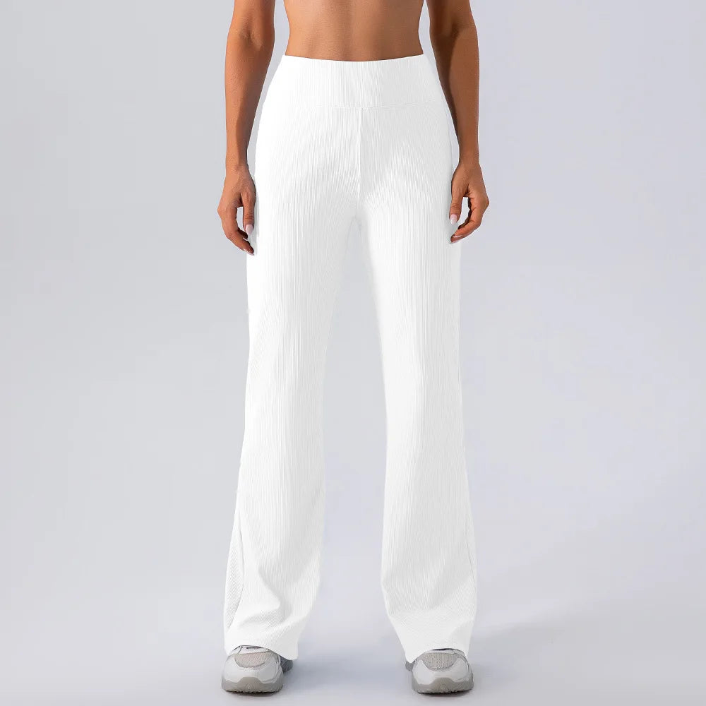 Long Yoga Pants Women Belly Sports Trousers High Waisted Fitness Straight Pants Workout Leggings Autumn Stretchy Trouser XP86