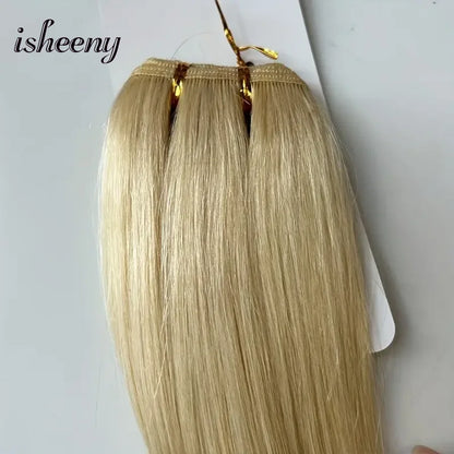 Highlight Blonde Human Hair Weft 12 16 20 24 inches Double Weft Hair Bundles Sewing In Hair Weaves 50g/bundle For Women