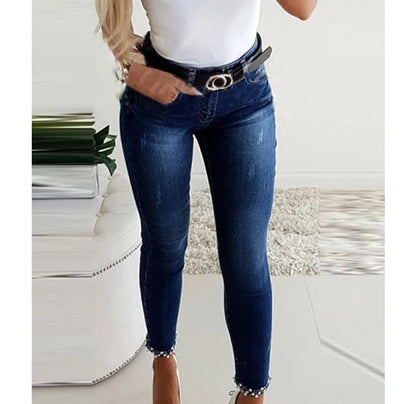 Winter Jeans Women Streetwear Spring and Summer 2024 Fashion Versatile Casual Bow Denim Pants Y2k Pencil Trousers for Female