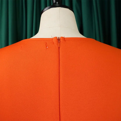 Elegant Dresses for Woman 2024 O Neck Short Sleeve High Waisted Pleated Mid Calf Luxury Female Birthday Party Dinner Vestidos