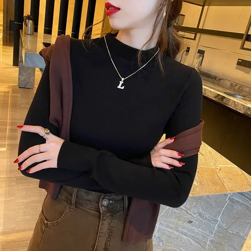 Tops Woman Trending Clothing Polyester Long Sleeve T Shirt for Women Autumn Winter Korean Reviews Many Clothes Emo Cheap Style