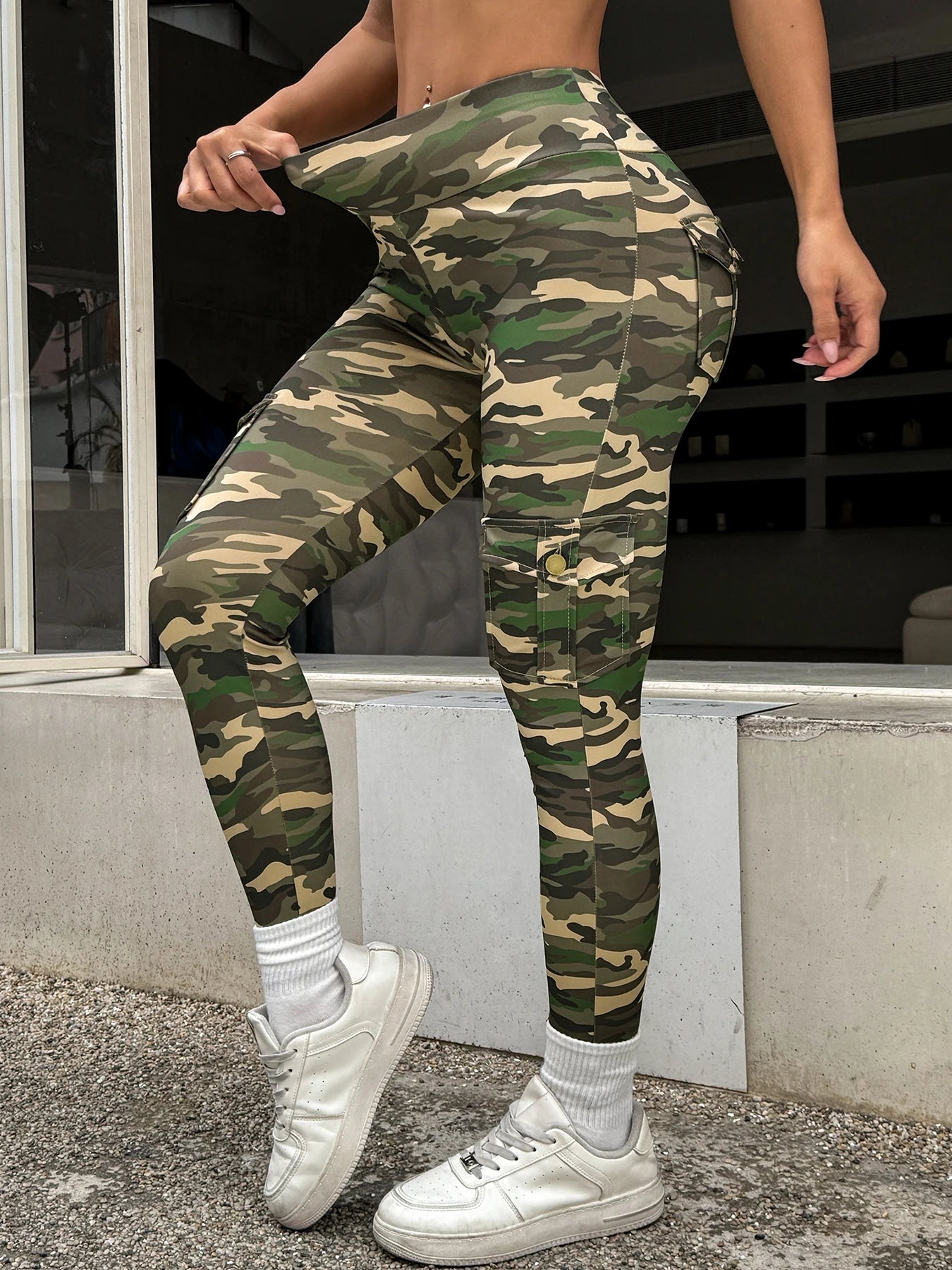 New Camouflage Printed Yoga Pants Women's High Waist Butt Lifting Workout  Tights Push Up Fitness Leggings Gym Activewear