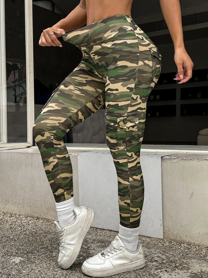 New Camouflage Printed Yoga Pants Women's High Waist Butt Lifting Workout  Tights Push Up Fitness Leggings Gym Activewear