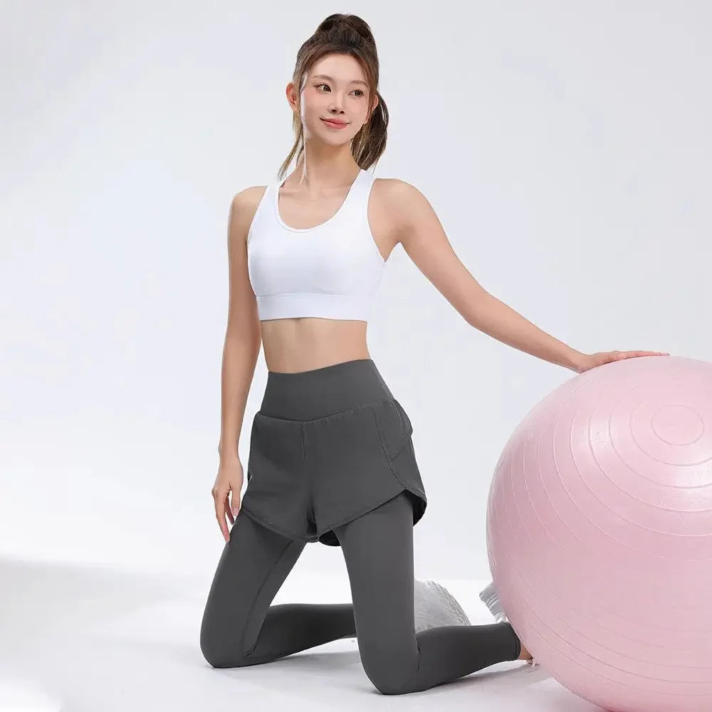 Yoga pants, women's quick-drying fitness pants, high-waisted and hip-lifting running training tight sports pants