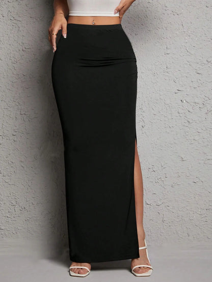 Women's slit skirts, slim sexy long skirts, casual spring and summer floor-length skirts