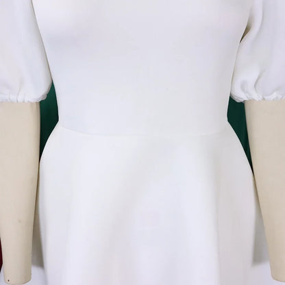 Elegant Dresses for Woman 2024 O Neck Short Sleeve High Waisted Pleated Mid Calf Luxury Female Birthday Party Dinner Vestidos