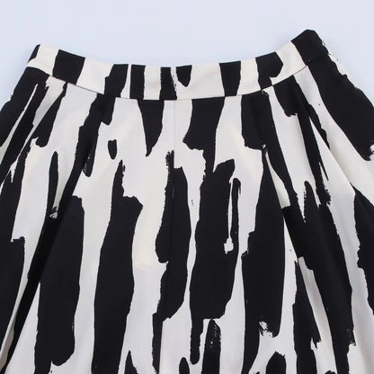Skirts Summer Women's 2025 New Chic Print High Waist Women's Skirts Fashion Joker Street Youth Holiday Travel Skirts