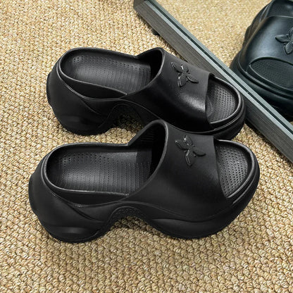 Women's Shoes 35-40 Spring Platform Clover Slippers High Heels Breathable Sandals Street Casual Shoes New Soft Soles