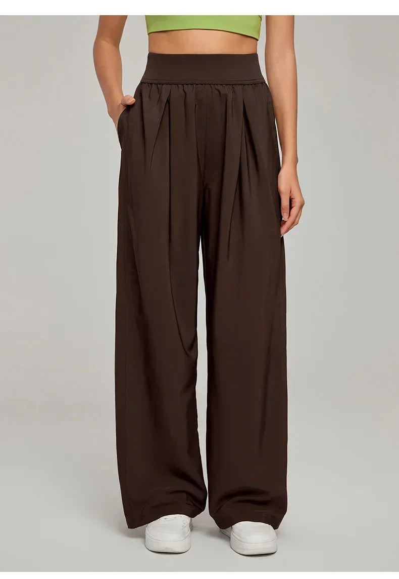 New Yoga Pants Women Loose Wide Leg High Waist Fitness Quick Dry Running Sweatpants
