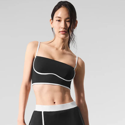 Yoga Tops for Women Crop Tops Airbrush Streamlined Bra Tank Slimming and Tight Fitting Camisole Yoga Exercise and Fitness Vest