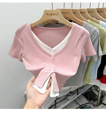 Summer Women T Shirt T-Shirt Woman Clothes Tops Tshirt Female Crop Top Tees Y2k Para Mujer Ropa De Mujer Roupas Feminina Traf
