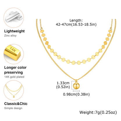 Layered Necklaces for Women Trendy, Bohe Ball Pendant,Chain Choker Necklaces, Non Tarnish Jewelry Gifts