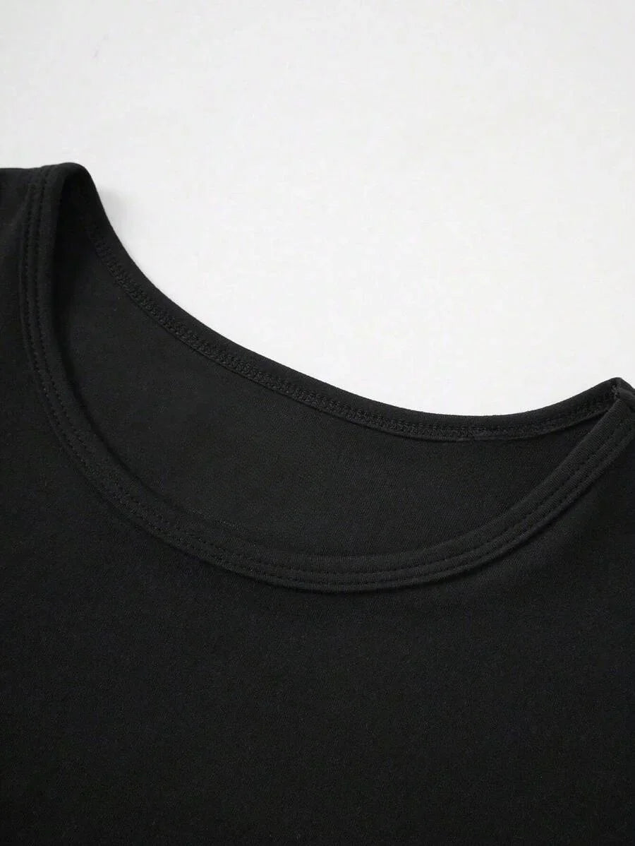 Summer Women's Tops Causal Basic T-Shirts Scoop Neck Short Sleeved Crop Tops Cute Slim Fit Tees Pullovers Clothing Y2K 2025 New