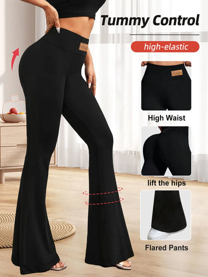 Women's Yoga Pants Summer  High Waist  Flared Trousers  Tummy Control Workout Leggings  Hot  Sales Pants for Women