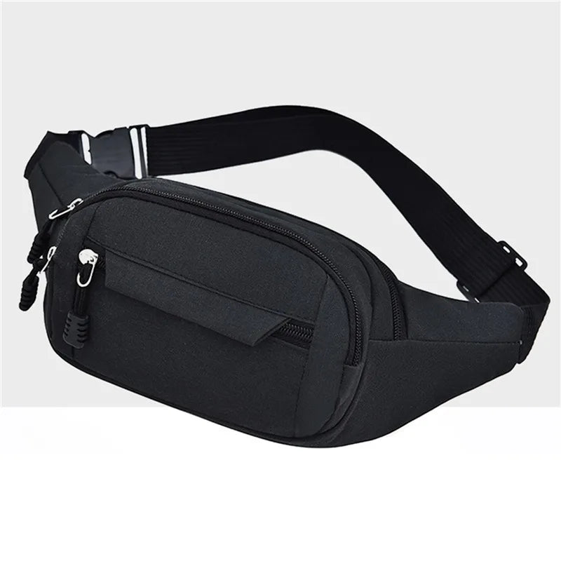 Men's and Women's Universal Models Waist Bag Fashion Crossbody Bags Sports Cell Phone Bags Solid Color Large Capacity Chest Bag