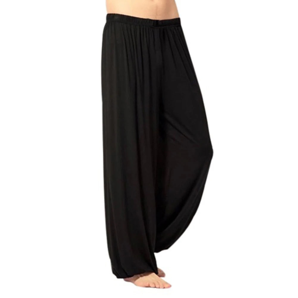 Yoga Pants Men\'s Casual Solid Color Baggy Trousers Belly Dance  Harem  Slacks sweatpants Trendy Loose  Clothing