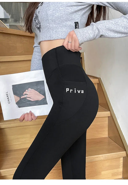 Women's high-waist tight yoga pants spring and autumn abdominal leggings to wear a variety of sports women's pants