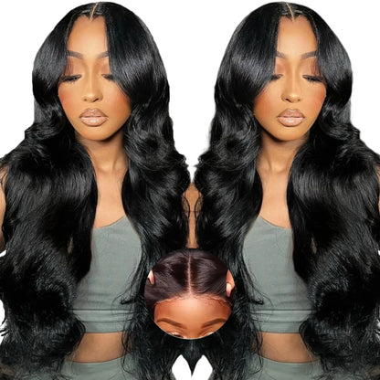 Wear And Go Glueless Wigs Human Hair Pre Plucked Pre Cut Body Wave Wigs For Black Women  Glueless Lace Closure Human Hair Wig