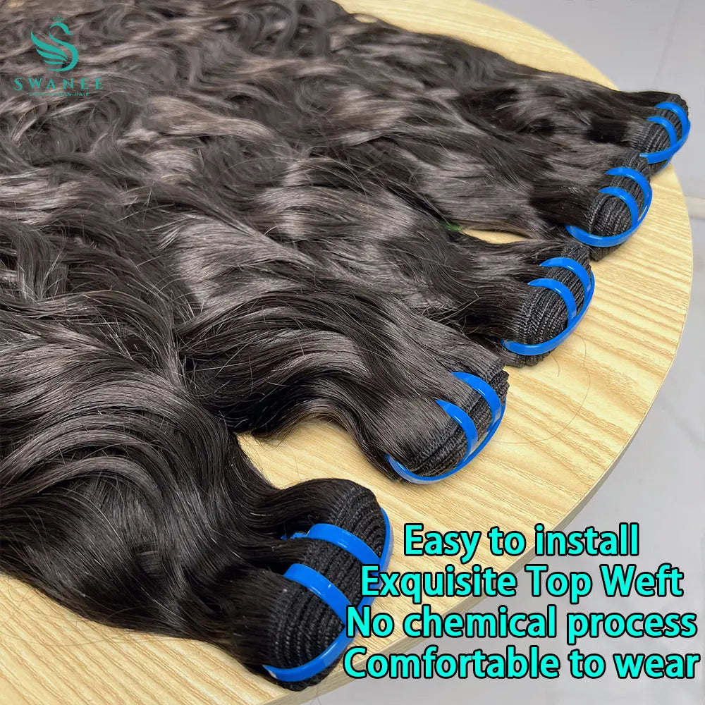 Natural Wave Hair 1/3/4 Bundles Deal 100% Virgin Raw Human Hair Weave Extension Double Wefts Can Be Colored Dyed 10-30Inch