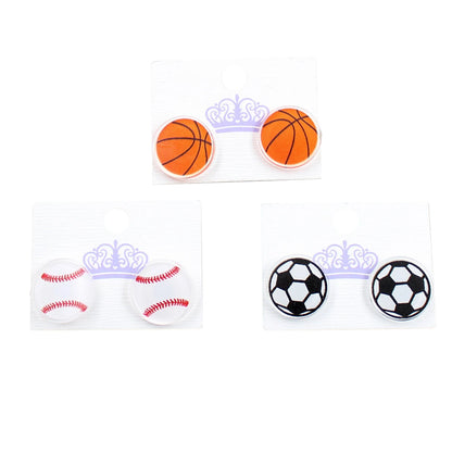 soccer and basketball Stud Earrings  Cute Earrings Girl Acrylic Earrings