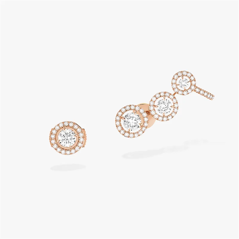 S925 Sterling Silver Round Earrings Asymmetrical Earrings Elegant Romantic Luxury Jewelry Wedding Gift
