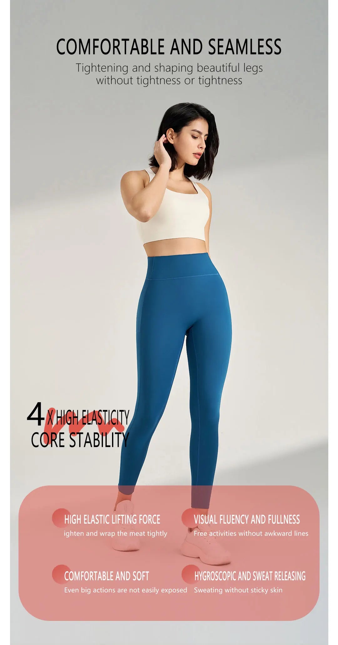 Women's High Waist Yoga Pants Peach Butt Stretch Leggings Outdoor Quick Dry Sweatpants Running Fitness No Trace Pants