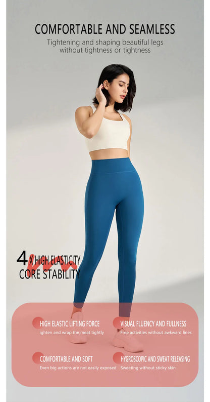 Women's High Waist Yoga Pants Peach Butt Stretch Leggings Outdoor Quick Dry Sweatpants Running Fitness No Trace Pants