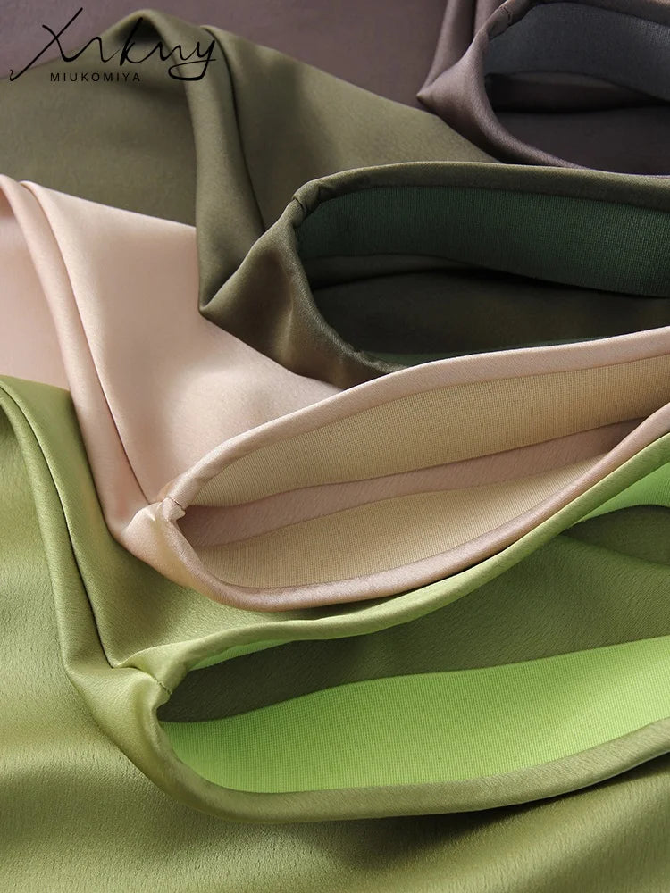 Long Satin Skirts For Women Summer High Quality Skirt With Slit On The Side Silk Elegant Black Maxi Luxury Women's Skirts 2025