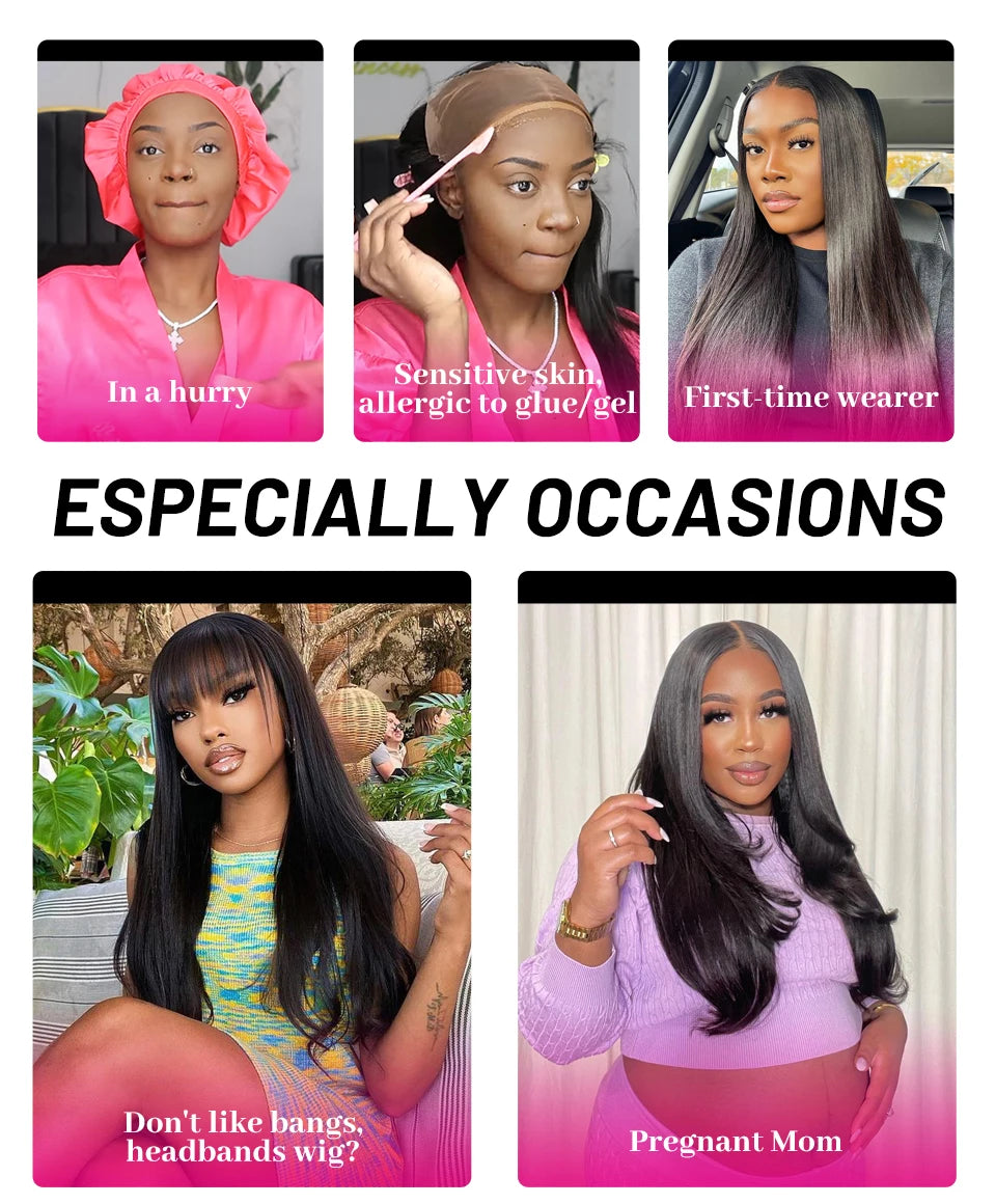 Wear Go Wig ISEE Hair Mongolian Water Wave 7x5 Glueless Preplucked Human Wigs Ready To Go Pre Cut Lace Easy Install HD Lace Wigs