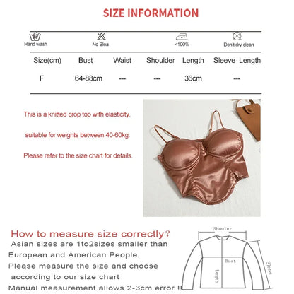 2024  Women Sexy Crop Top Solid Pleated Satin Tanks Top With Bra Pad Beach Camis Spaghetti Backless Casual Top Spring Summer