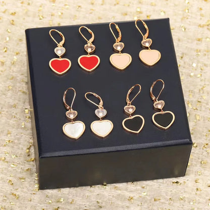 Heart Earrings for Women, 18K Gold Plated Diamond Heart Stud, Fashion Minimalist Versatile Dangle, Gift for Her Girlfriend