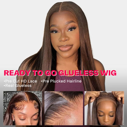 Wear And Go Glueless Wig Human Hair 7x5 5x5 HD Lace Closure Wigs Straight Body Wave Human Hair Wigs Lace Front Ready To Go