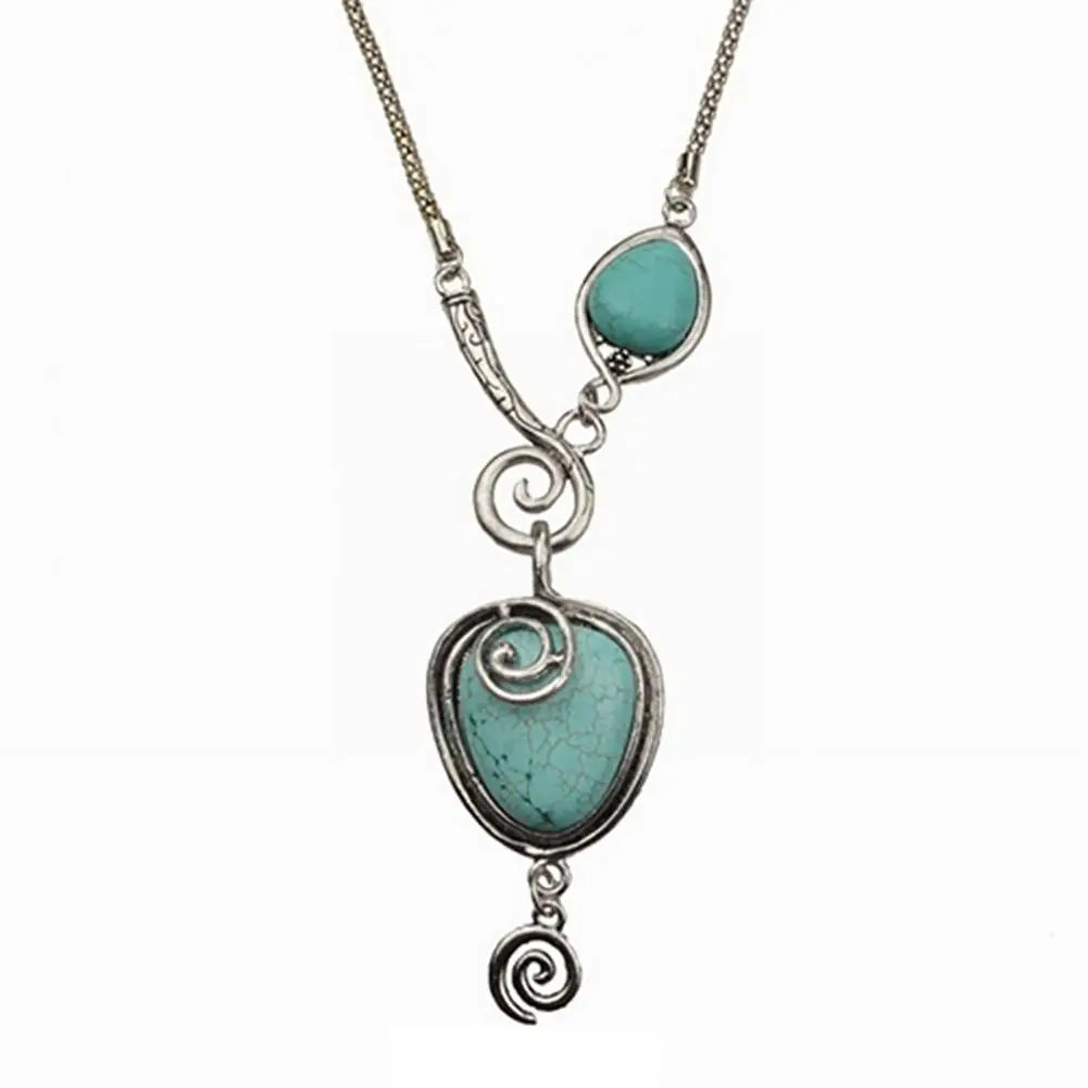 Creative Women Necklace  Solid Turquoise Turquoise Necklace  Turquoise Pendant Necklace Jewelry Accessories